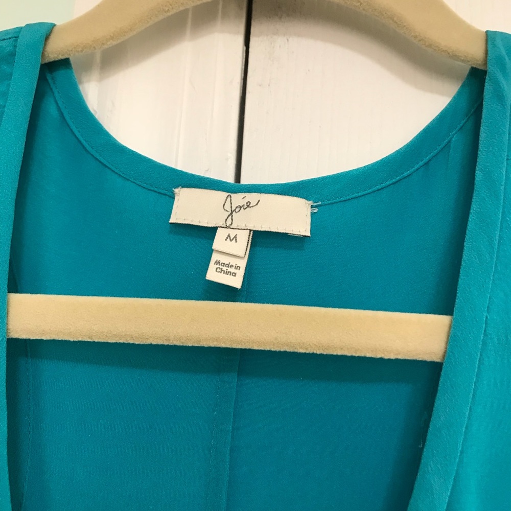 NWOT 100% silk Joie dress turquoise size M